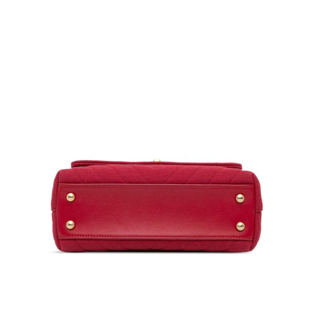 Pre Loved Chanel Small Chevron Jersey Coco Top Handle Satchel - Picture 3 of 8